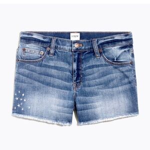 J. Crew Embroidered Star 3” Denim Shorts